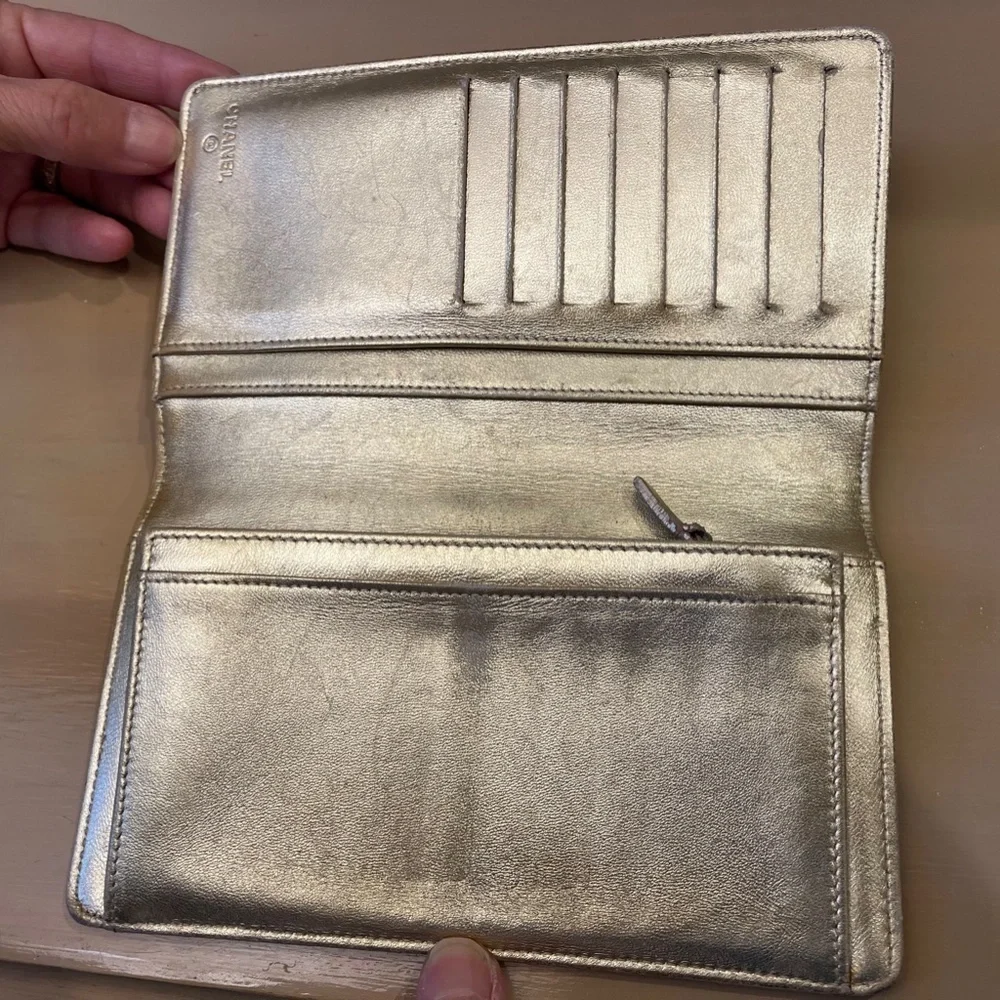 Chanel Silver Leather
